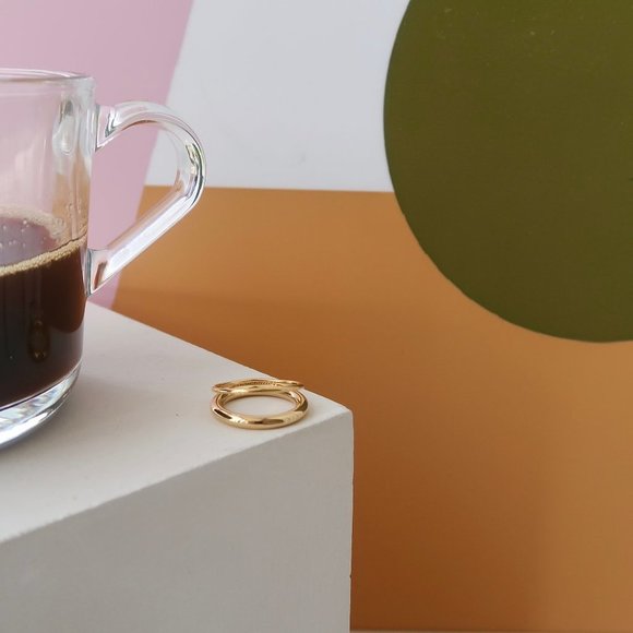 NEW 18K Gold Plated Double Layer Open Ring - Picture 5 of 6